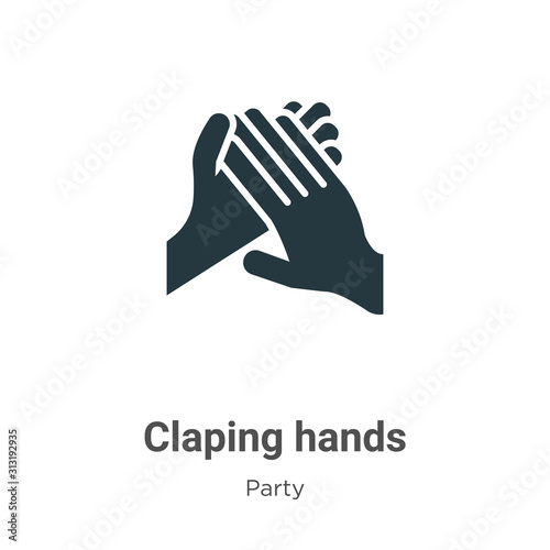 Claping hands glyph icon vector on white background. Flat vector claping hands icon symbol sign from modern party collection for mobile concept and web apps design.