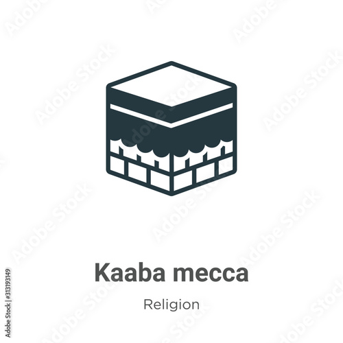 Kaaba mecca glyph icon vector on white background. Flat vector kaaba mecca icon symbol sign from modern religion collection for mobile concept and web apps design.