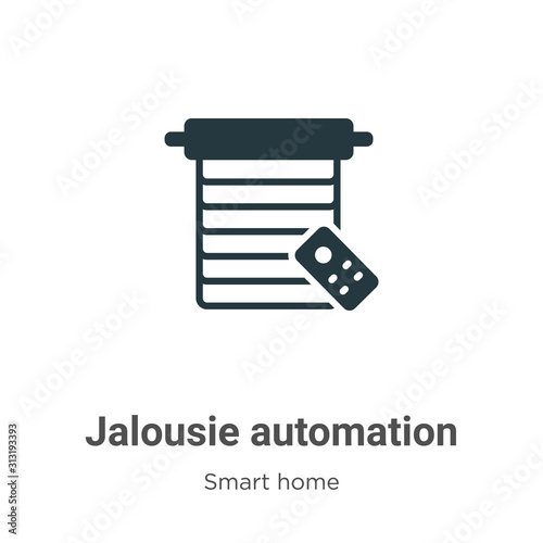 Jalousie automation glyph icon vector on white background. Flat vector jalousie automation icon symbol sign from modern smart home collection for mobile concept and web apps design.