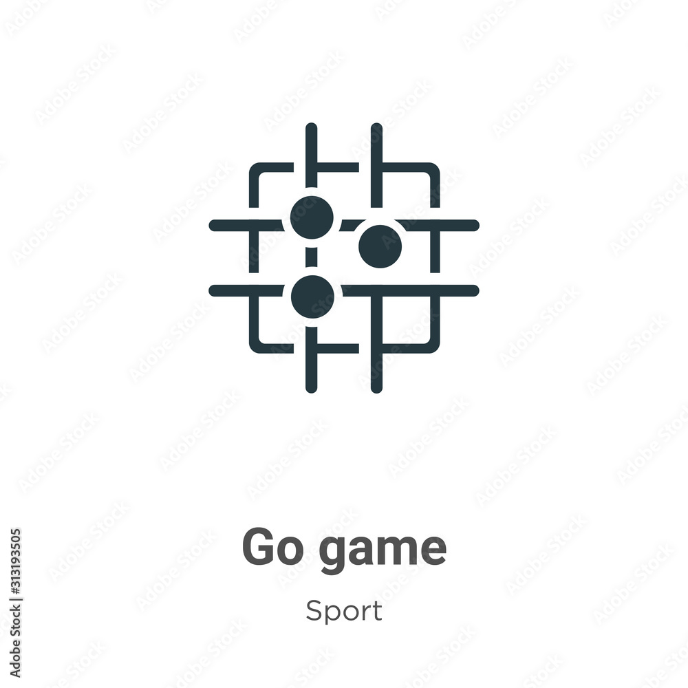 Go game glyph icon vector on white background. Flat vector go game icon