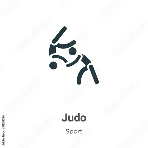 Judo glyph icon vector on white background. Flat vector judo icon symbol sign from modern sport collection for mobile concept and web apps design.