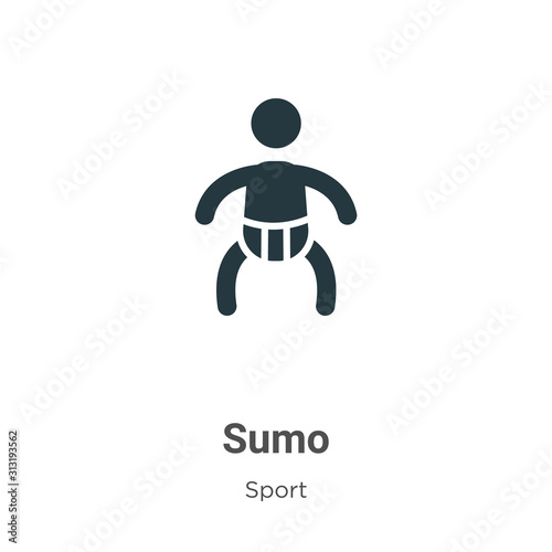 Sumo glyph icon vector on white background. Flat vector sumo icon symbol sign from modern sport collection for mobile concept and web apps design.