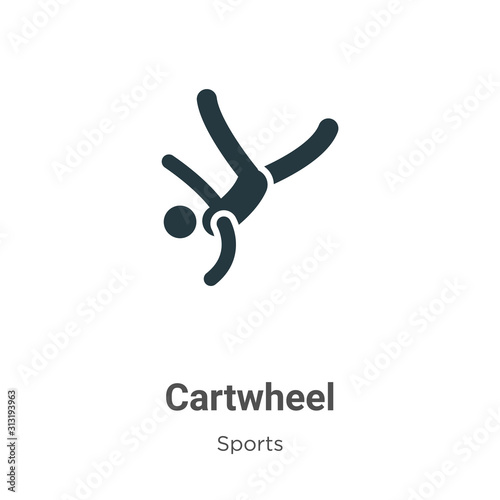 Cartwheel glyph icon vector on white background. Flat vector cartwheel icon symbol sign from modern sports collection for mobile concept and web apps design.