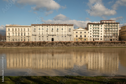 Florence, buildings reflected in the Arno river