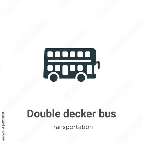Valokuva Double decker bus glyph icon vector on white background