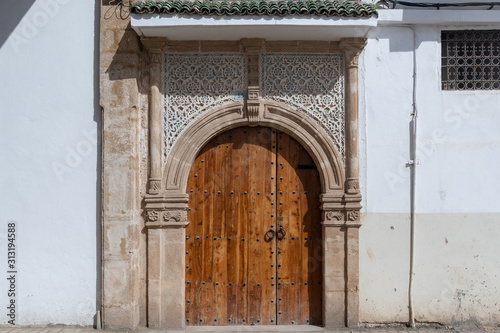 Beautiful mosque's door in Rabat, Morocco