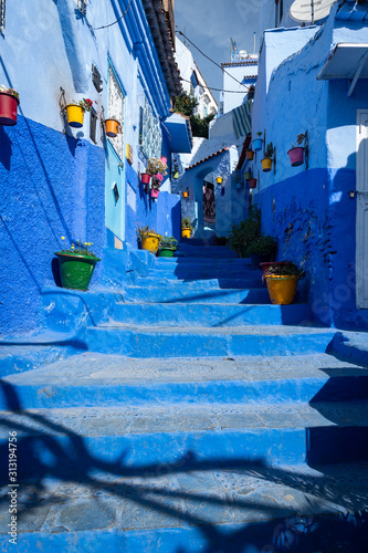 Colorful street in Chefchaouen, Morocco © Alvaro Lovazzano
