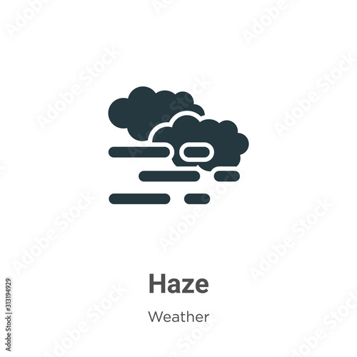 Haze glyph icon vector on white background. Flat vector haze icon symbol sign from modern weather collection for mobile concept and web apps design.