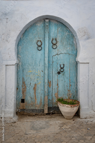 Beautiful old door in Kairouan, Tunisia