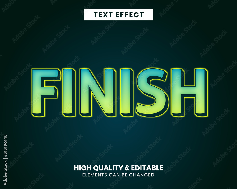 3d modern gradient editable text effect