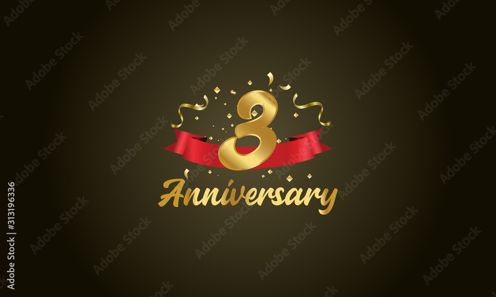 Anniversary celebration background. with the 3rd number in gold and ...