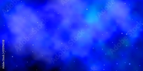 Dark BLUE vector background with colorful stars. Modern geometric abstract illustration with stars. Theme for cell phones. © Guskova