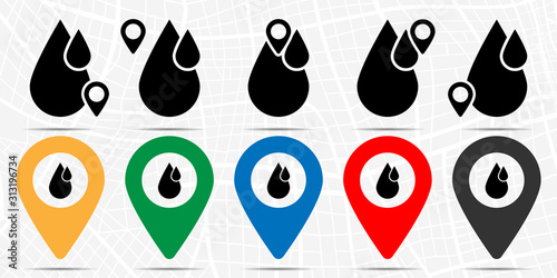 A drop of blood icon in location set. Simple glyph, flat illustration element of medicine theme icons