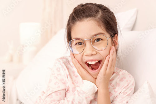 Cute surprised little girl ...