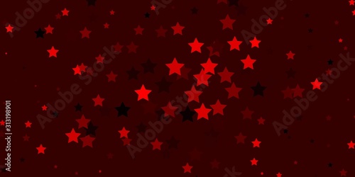 Dark Orange vector layout with bright stars. Blur decorative design in simple style with stars. Pattern for new year ad, booklets.