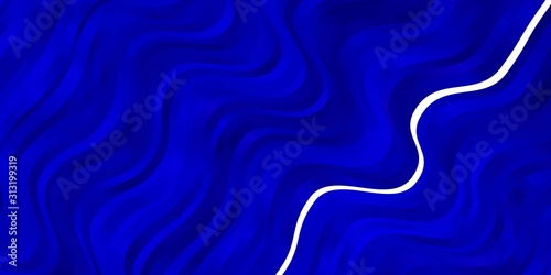 Dark BLUE vector layout with curves. Illustration in halftone style with gradient curves. Best design for your posters, banners.