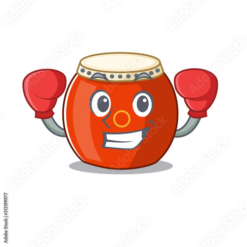 Sporty Boxing chinese drum mascot character style