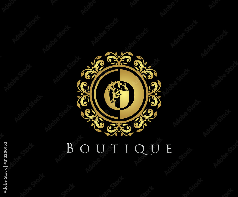 Fototapeta premium Golden O Boutique Logo Icon, Luxury O Letter Logo Design.