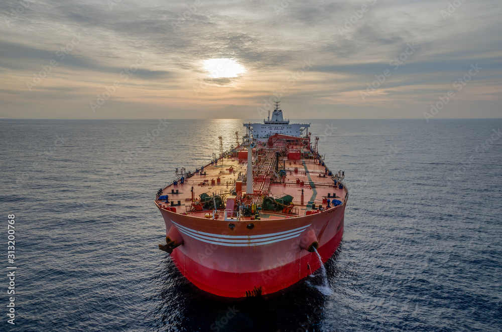 The oil tanker in the high sea