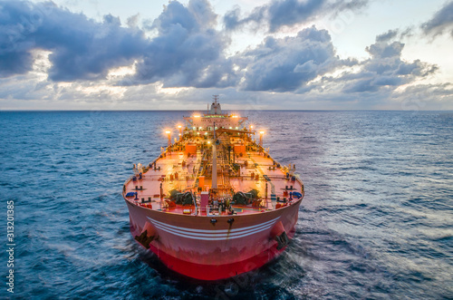 The oil tanker in the high sea
