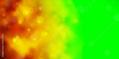 Wallpaper Mural Light Green, Yellow vector texture with disks. Glitter abstract illustration with colorful drops. Design for your commercials. Torontodigital.ca