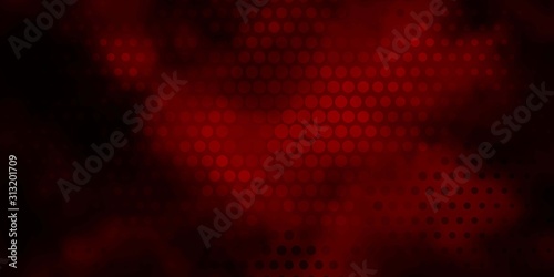 Dark Red vector background with bubbles. Colorful illustration with gradient dots in nature style. Pattern for business ads.
