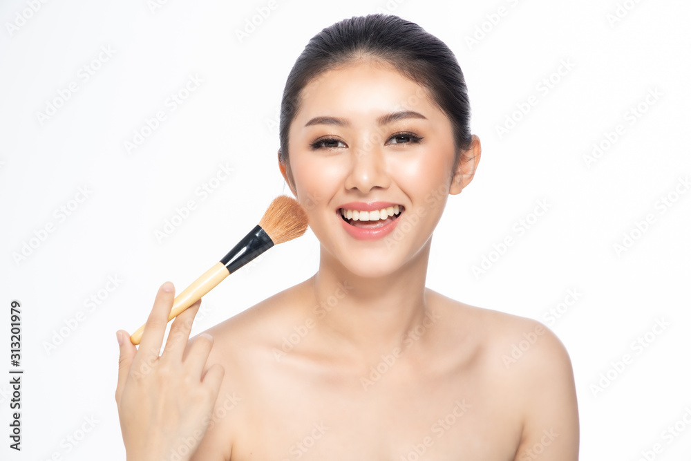 Beautiful Young Asian Woman short hair with Clean Fresh Skin. Face care, Facial treatment, Cosmetology, beauty and healthy skin and cosmetic ideas concept. Beautiful Young Asian Woman short hair with Clean Fresh Skin. Face care, Facial treatment, Cosmetology, beauty and healthy skin and cosmetic ideas concept.