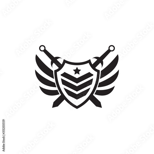 Obraz na płótnie army vector logo icon sign symbol military shield circle sword wing w salonie