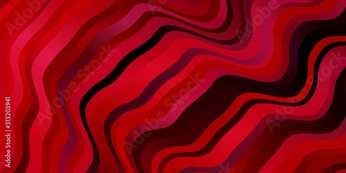 Dark Red vector texture with curves. Colorful illustration in circular style with lines. Pattern for commercials, ads.