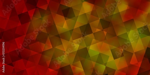 Light Pink, Yellow vector background with triangles, rectangles.