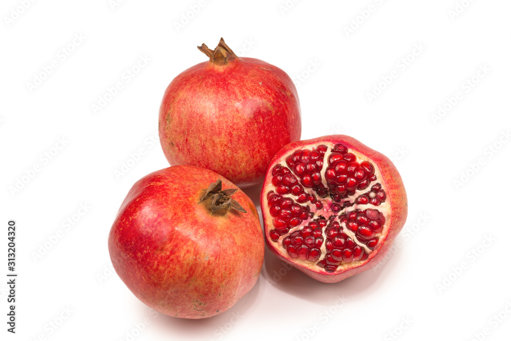 Sweet pomegranate isolated on white background. Sweet pomegranate isolated on white background.