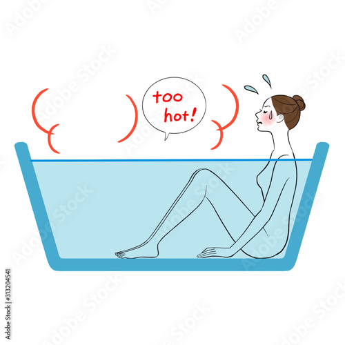 熱すぎる風呂　女性
