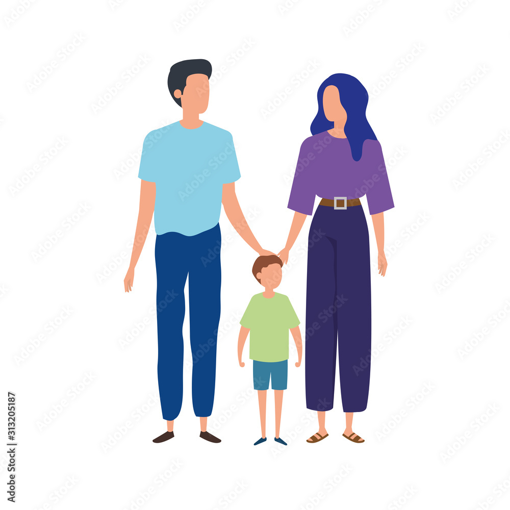 parents with son avatar characters