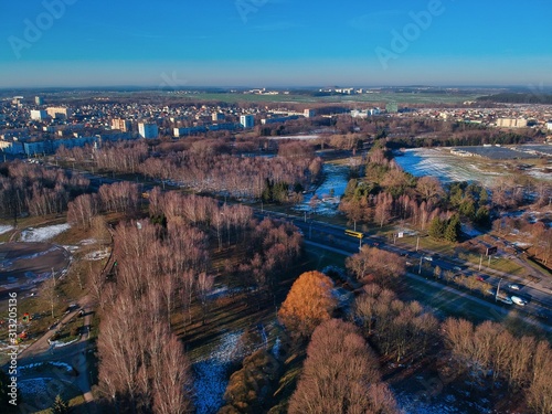 Aerial view of Minsk, Belarus in winter