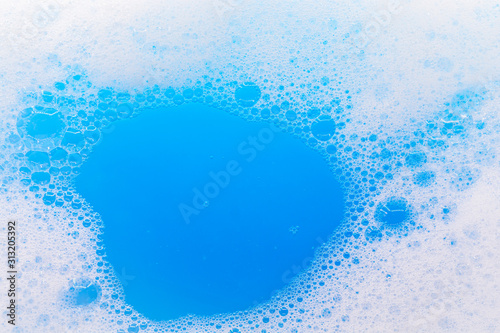 Bubbles white foam of washing powder