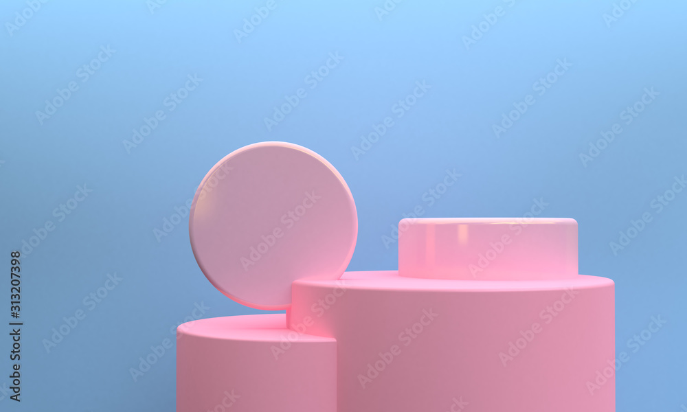 Minimalist pink abstract shape scene, 3d rendering. Minimalist pink abstract shape scene, 3d rendering.