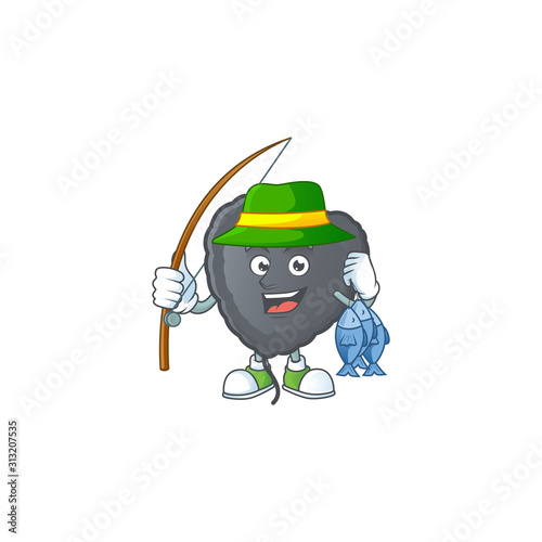 A Picture of happy Fishing black love balloon design