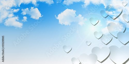 ハート　バレンタイン　空　背景