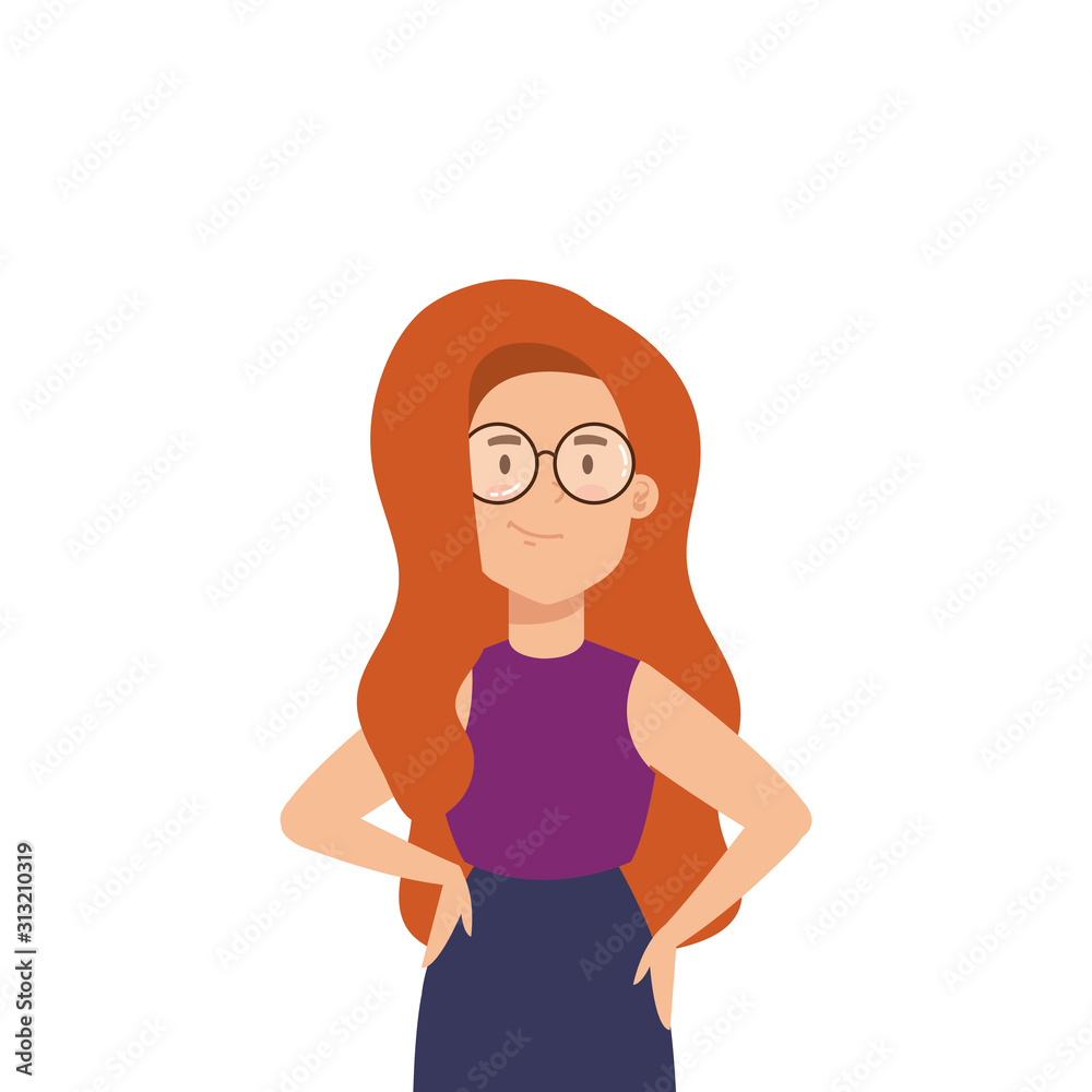 beautiful woman with red hair and eyeglasses beautiful woman with red hair and eyeglasses
