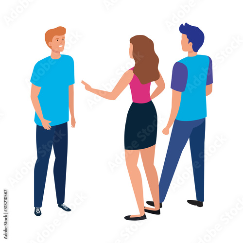 group of young people avatar character