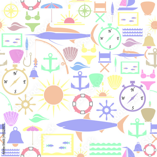 sea seamless pattern background icon.