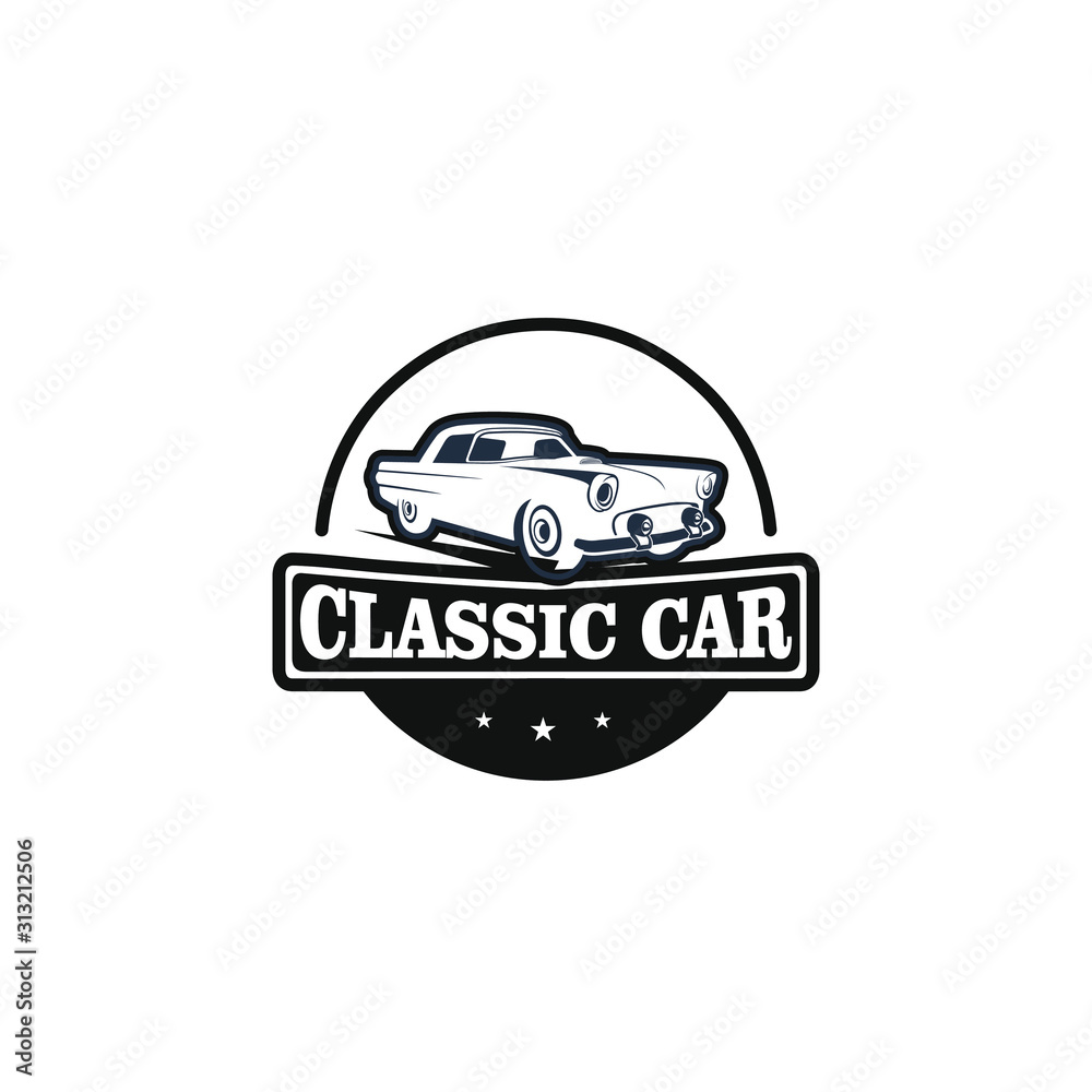 Classic car logo template, service car repair, car restoration and car club design elements. vintage style for label or badge retro illustration. classic muscle car logo, emblems, badges. Classic car logo template, service car repair, car restoration and car club design elements. vintage style for label or badge retro illustration. classic muscle car logo, emblems, badges.