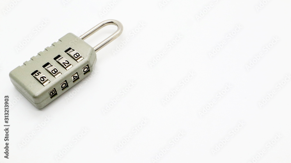 A Code Key Lock on Isolated white Background A Code Key Lock on Isolated white Background