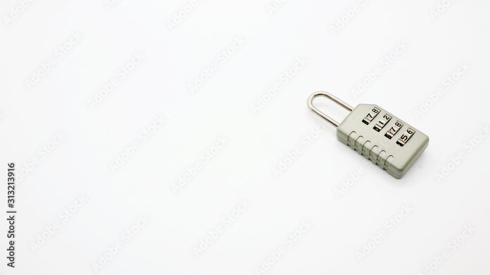 A Code Key Lock on Isolated white Background A Code Key Lock on Isolated white Background
