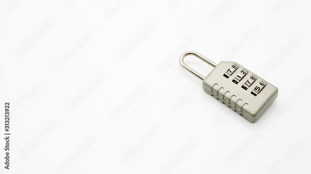 A Code Key Lock on Isolated white Background A Code Key Lock on Isolated white Background