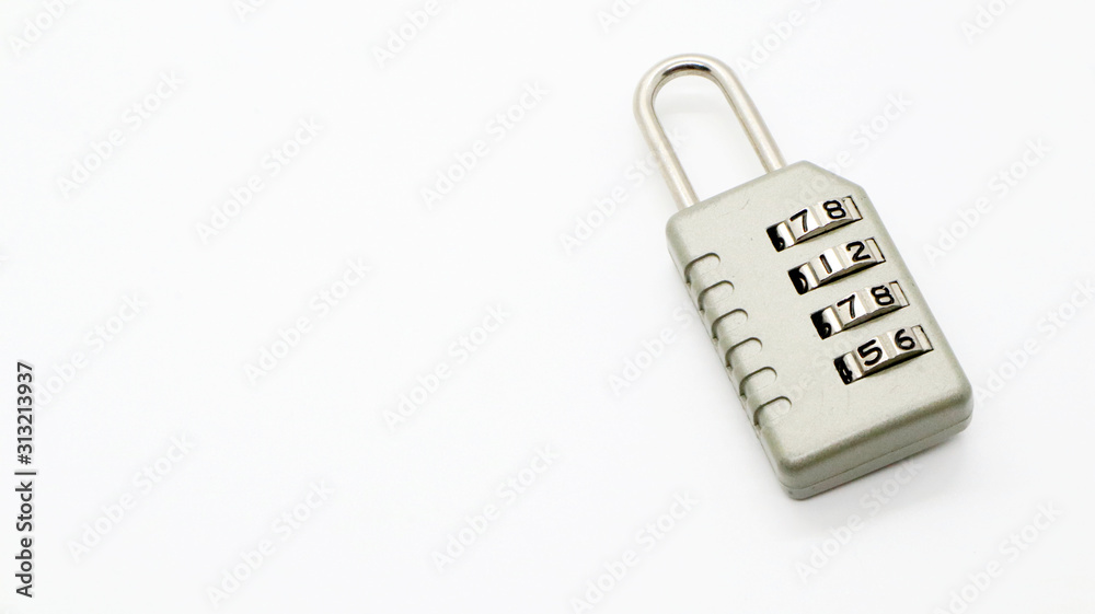 A Code Key Lock on Isolated white Background A Code Key Lock on Isolated white Background