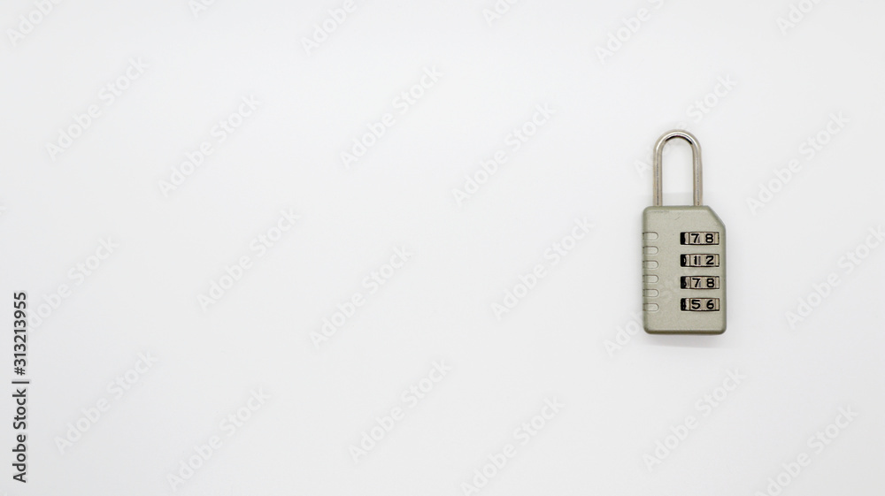 A Code Key Lock on Isolated white Background A Code Key Lock on Isolated white Background
