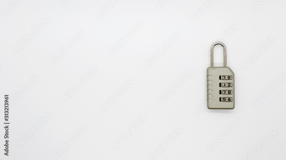A Code Key Lock on Isolated white Background A Code Key Lock on Isolated white Background
