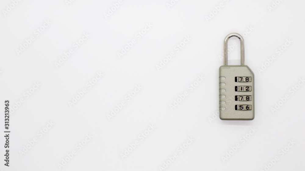 A Code Key Lock on Isolated white Background A Code Key Lock on Isolated white Background