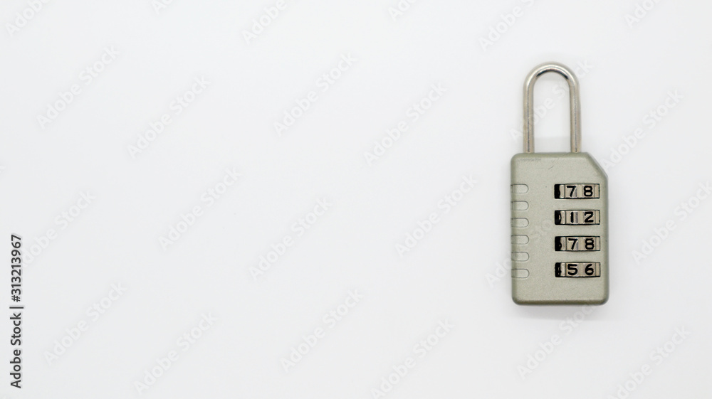 A Code Key Lock on Isolated white Background A Code Key Lock on Isolated white Background